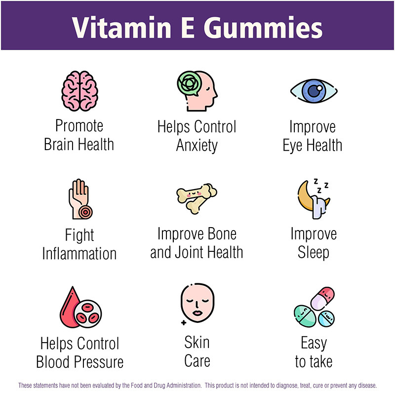 注文の味の補足OEMのビタミンEのGummiesの骨の健康および免疫サポートGummies