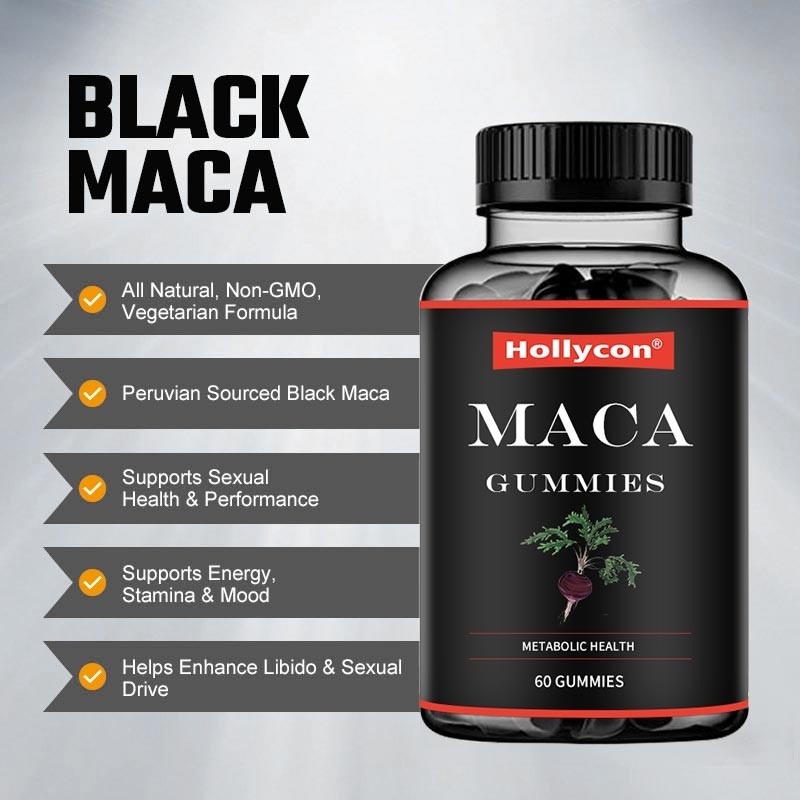 ODM Macaの根のGummiesの黒赤く黄色いホルモン性 サポート エネルギー・バランスは気分の焦点を改良する