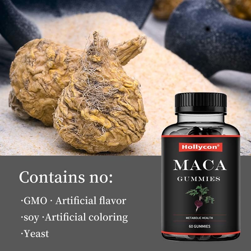 ODM Macaの根のGummiesの黒赤く黄色いホルモン性 サポート エネルギー・バランスは気分の焦点を改良する
