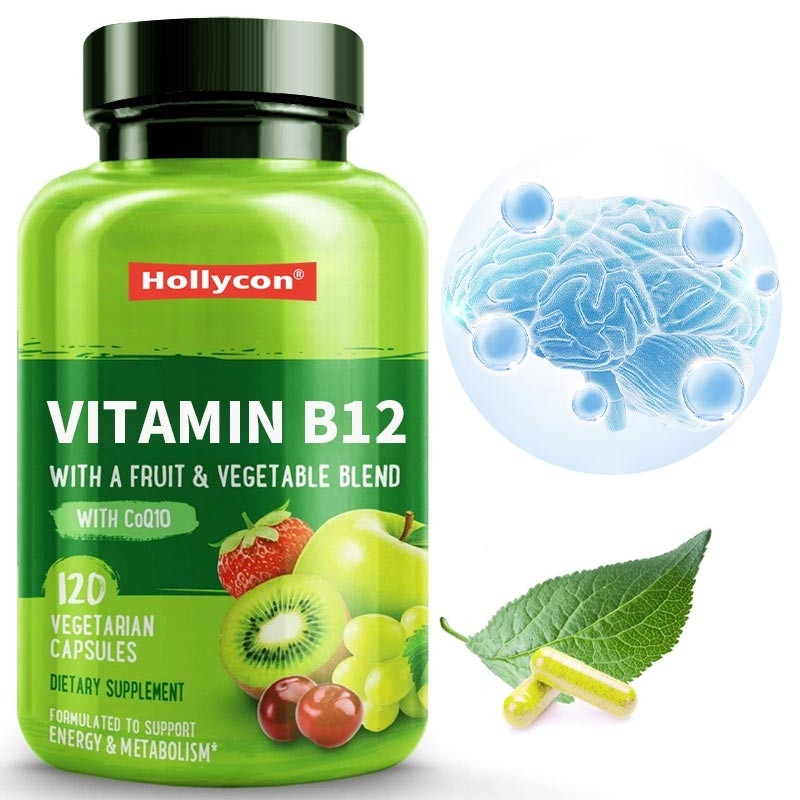FDA ビタミン b12 カプセル葉酸メチルビタミン B6 フルーツ野菜ブレンドサポートエネルギー健康的なビーガン