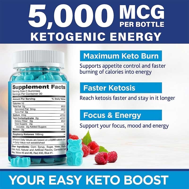 HACCP ケト・バーン・ガミー 5000 mg エクストラ・ストラスト ケト・スナック・ガミー 代謝を改善 ケト・ビタミン