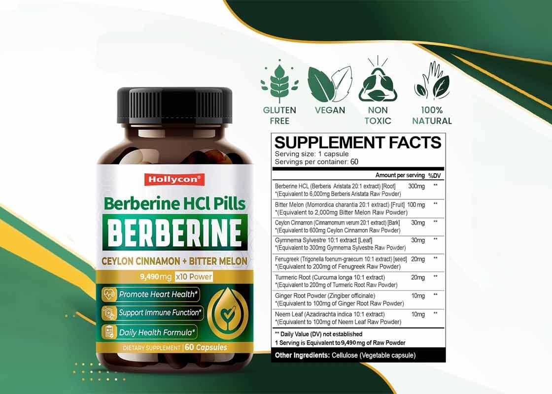 HALAL バーベリン HCL カプセル 免疫系ブースター 体重管理のサポート