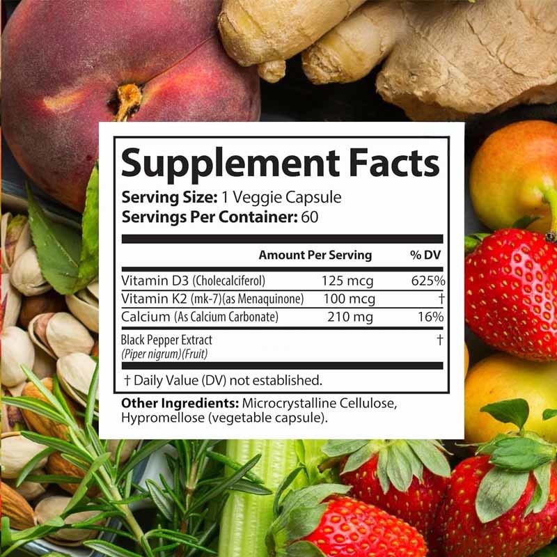 OEMサポート 免疫ビタミンD3K2カルシウムカプセルのための骨力サプリメント