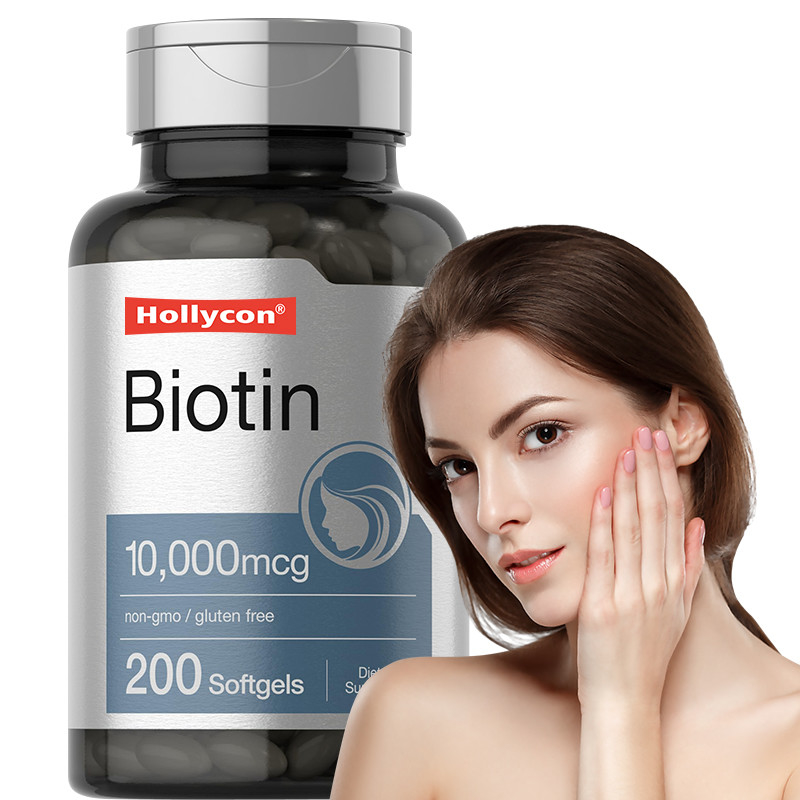 髪の健康のためのバイオチンサプリメント 10,000mcg 健康のためのバイオチンソフトジェル 髪と爪