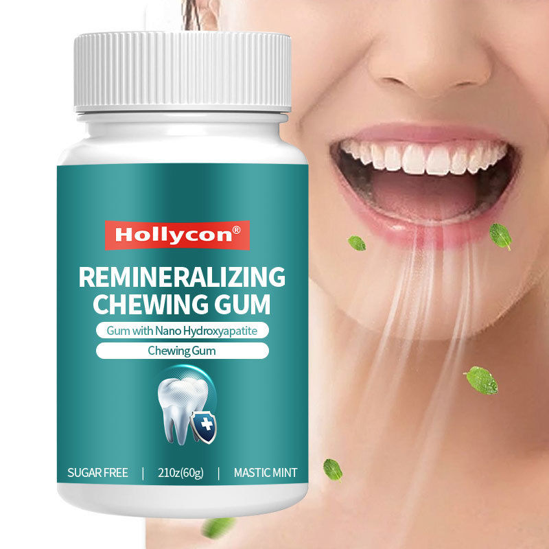 ナノヒドロキシアパチットを含む砂糖のないガム - 新鮮な息と口腔衛生 ペッパーミント 再ミネラル化ガム