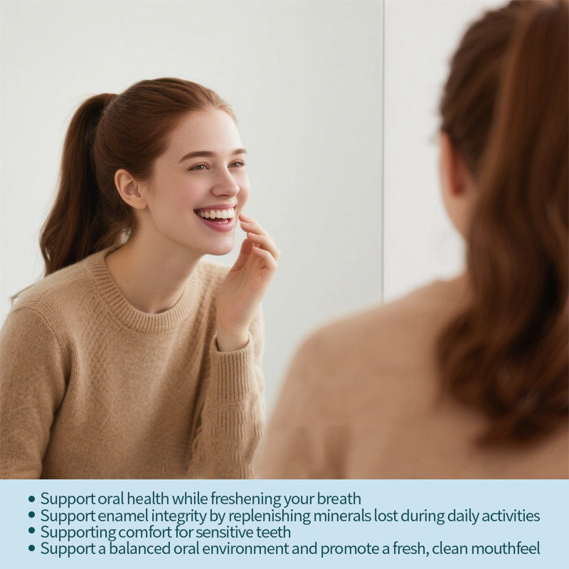 ナノヒドロキシアパチットを含む砂糖のないガム - 新鮮な息と口腔衛生 ペッパーミント 再ミネラル化ガム