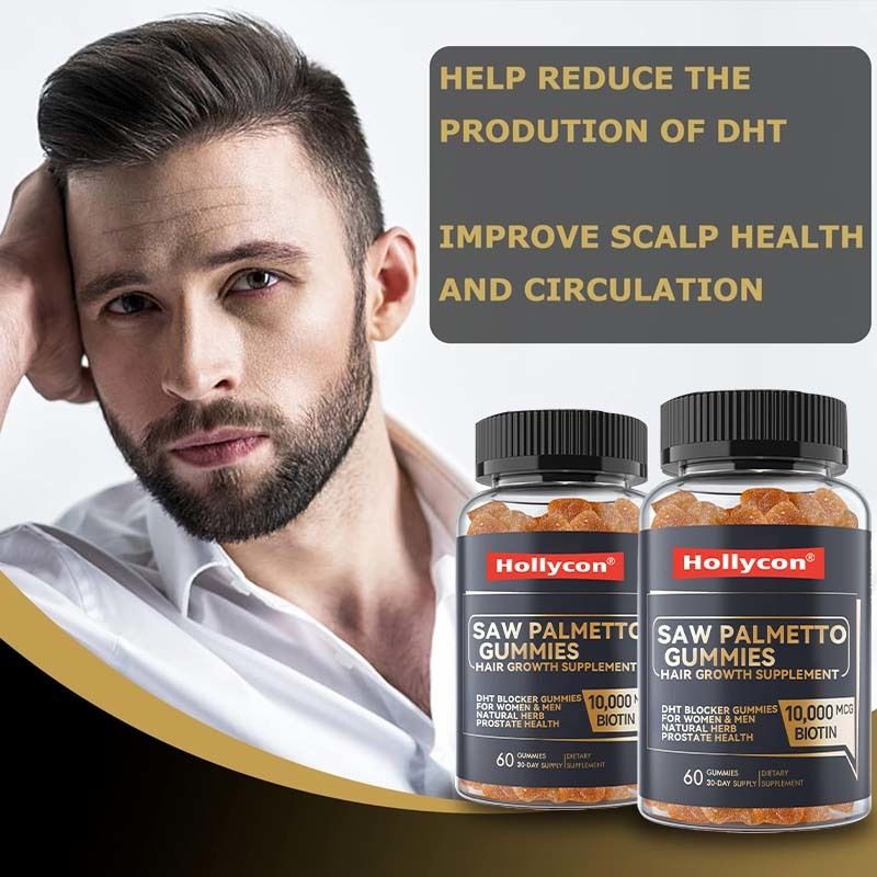 女性と男性のための工場の育毛サプリメント DHTブロックガム ホルモンバランスをサポートする前立腺健康 ソーパルメットガム