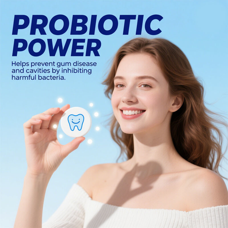 工場で作られた歯磨き粉のタブレット、プロバイオティクスを備えたナノヒドロキシアパタイト、フッ化物とプラスチックフリー、エコ＆トラベルフレンドリーサイズ、噛みやすい歯磨き粉タブ、カスタムフォーミュラ