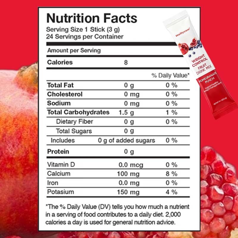 OEM / ODM Weight Control Fruity (Acai, Pomegranate) Drink Mix Beverage with Slimming Herbs (Garcinia Cambogia, Gymnema Sylvestre) to Help Support Healthy Lifestyle No Added Sugar , custom Formula