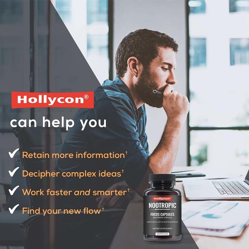 OEM フォーカス カプセル L-シアニン ビタミンB6 記憶力 精神的明晰性 認知力 ヌトロプ脳サプリメント