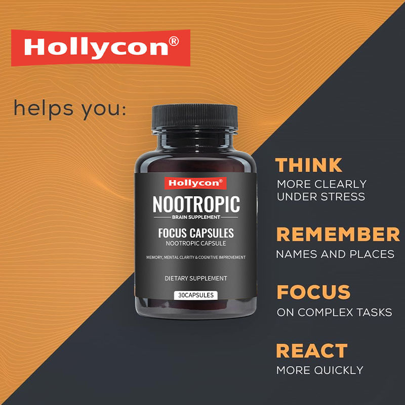 OEM フォーカス カプセル L-シアニン ビタミンB6 記憶力 精神的明晰性 認知力 ヌトロプ脳サプリメント