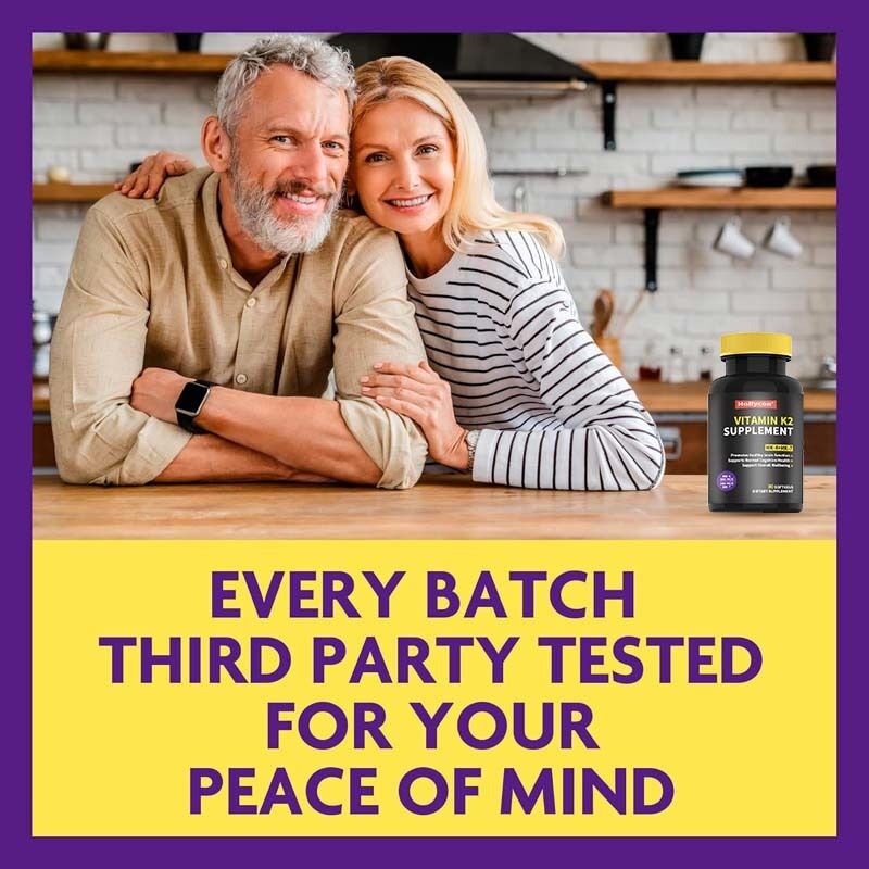 OEM フルスペクトル ビタミンK2 トランス形式 600 mcg のソフトゲル 一般的な健康と骨の強さをサポートする ビタミンK2 サプリメント