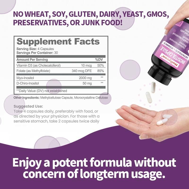 OEMプレミアム イノシトールサプリメント イノシトールプラス比 女性のための健康なホルモンバランス&健康な卵巣サポート イノシトールカプセル