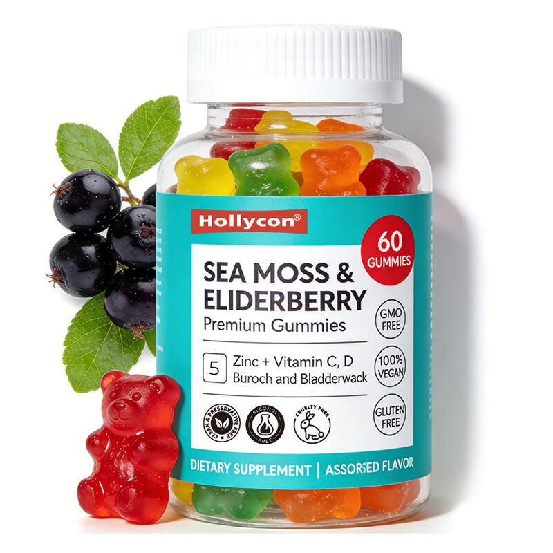 ODM OEM カスタマイズされた海藻ゴミ糖果 エルダーベリー糖果 ビタミンC D + 亜鉛 ゴミ糖果 海藻バドック根 野菜ゴミ