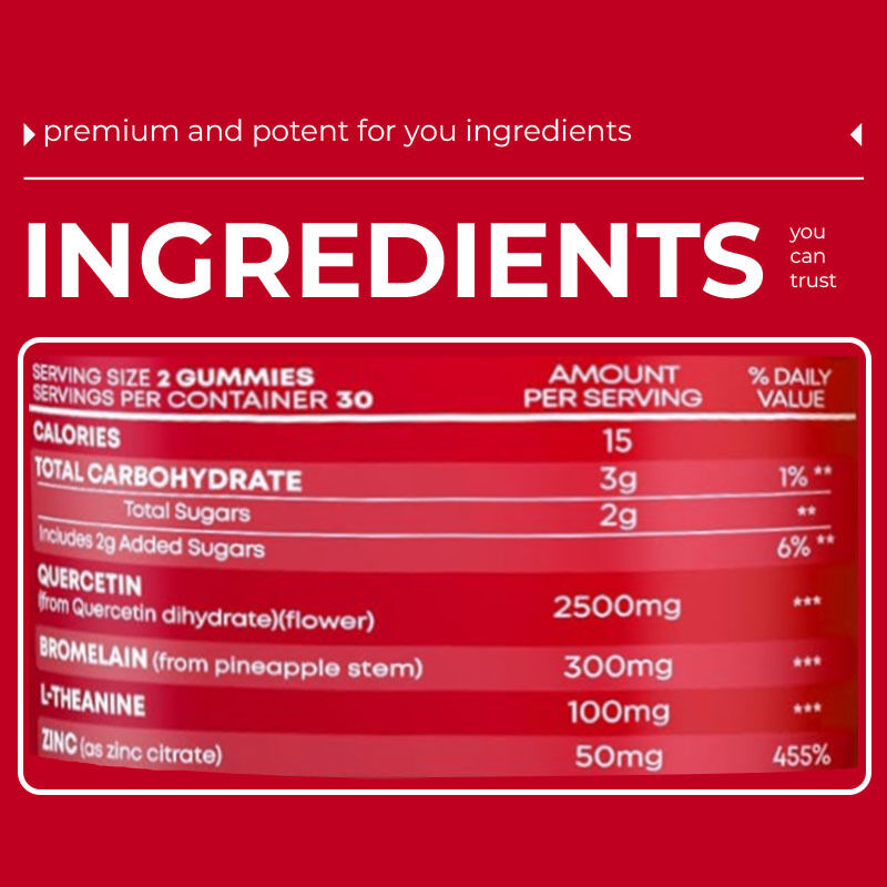 ブランド ブロメライン L-テアニン 亜鉛 栄養補助食品 菜食食品 子供 成人 クウェルセチン 歯磨き粉