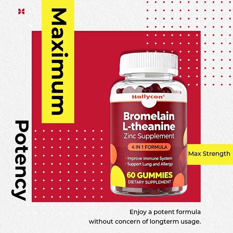 ブランド ブロメライン L-テアニン 亜鉛 栄養補助食品 菜食食品 子供 成人 クウェルセチン 歯磨き粉