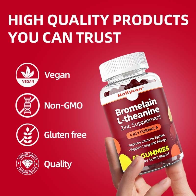 ブランド ブロメライン L-テアニン 亜鉛 栄養補助食品 菜食食品 子供 成人 クウェルセチン 歯磨き粉