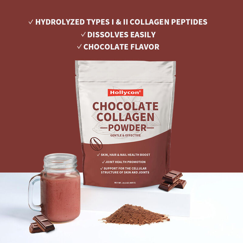 OEM コラーゲンペプチドパウダー ヘア スキン ネイル 関節サポート タイプ I & III グラスフェッド コラーゲン サプリメント チョコレート コラーゲンパウダー