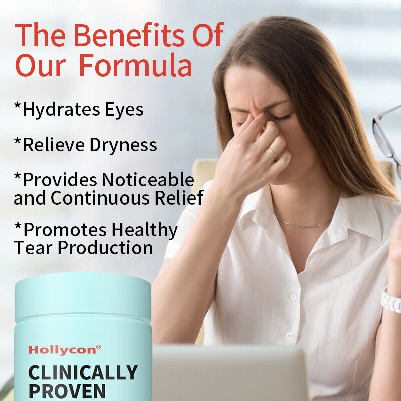 OEM 臨床的に証明されたサプリメント 乾燥した眼を水分化させるため,長期間の緩和のために 乾燥症を緩和する眼科補給品