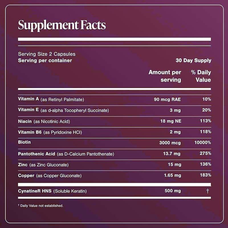 OEM/ODM Manufacturer 4D Hair Growth Cycle Supplement for Women for Full & Strong Shiny & Nourished Hair with Keratin & Biotin