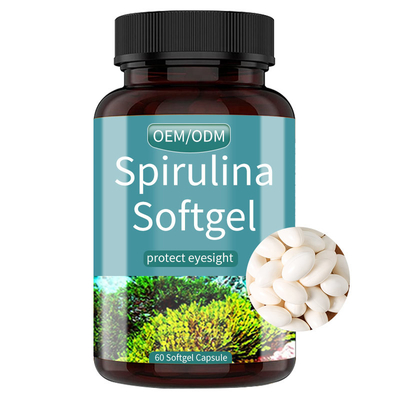 注文のロゴのSpirulina Softgelsの目の健康はODMを補う