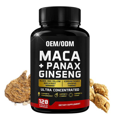 カスタマイズされた 10000mg の黒く赤く黄色いマカの根の補足の Panax Ginseng のカプセル