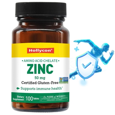 OEM&ODM プライベートラベル 亜鉛 50mg アミノ酸ケラート錠剤 100ct 認証 グルテンフリー